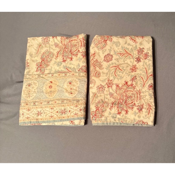 Ralph Lauren Other - Ralph Lauren Home Floral Paisley Cotton Pillow Shams Red Blue Cream Set of 2